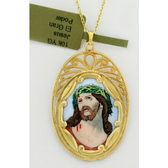 Necklace Catholic Christian Religious Jewelry Medal Pendant JESUS GRAN PODER